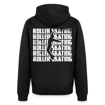 Roller Figure Skating - Unisex Premium Organic Zip Hoodie - black - Back - Nico (187cm)