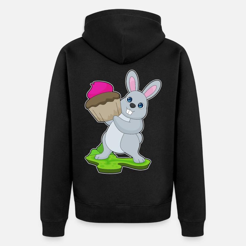 Cupcake lapin - Veste à capuche bio Premium Unisexe - noir
