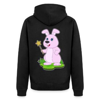 Bunny Wizard Wand - Unisex Premium Organic Zip Hoodie - black - Back - Nico (187cm)