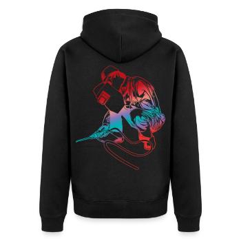 Weld - Unisex Premium Organic Zip Hoodie - black - Back - Nico (187cm)