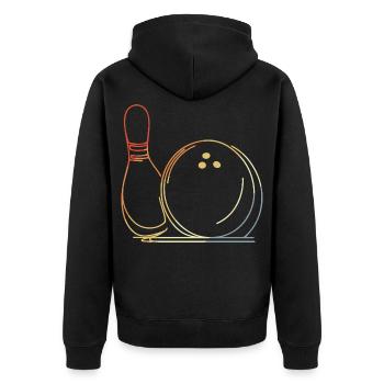 Bowling Ball and Pin Sketch - Unisex Premium Organic Zip Hoodie - black - Back - Nico (187cm)