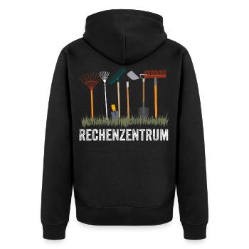 Gartenwerkzeug-Design für Hobbygärtner - Unisex Premium Bio Zip Hoodie - Schwarz - Hinten - Nico (187cm)