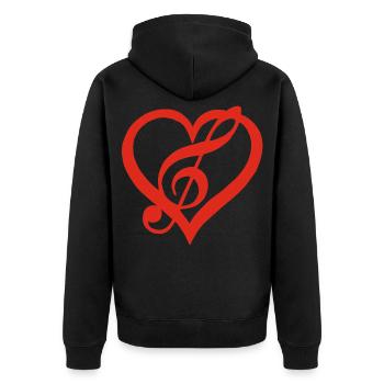 Music in the Heart (Red) - Unisex Premium Organic Zip Hoodie - black - Back - Nico (187cm)