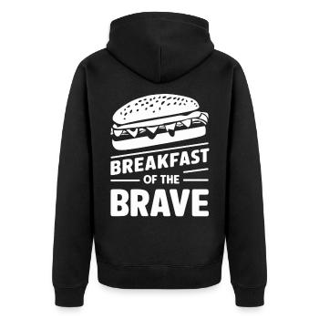 Petit-déjeuner Sandwich Petit-déjeuner des braves - Veste à capuche bio Premium Unisexe - noir - Dos - Nico (187cm)