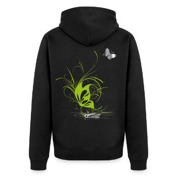 Papillon Papillon Printemps - Veste à capuche bio Premium Unisexe - noir - Dos - Nico (187cm)