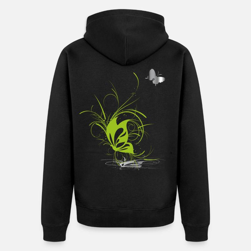 Papillon Papillon Printemps - Veste à capuche bio Premium Unisexe - noir