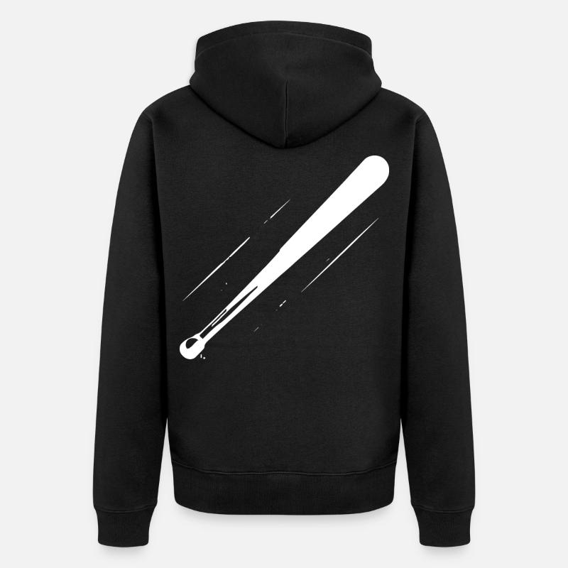 Dessin de batte de baseball - Veste à capuche bio Premium Unisexe - noir
