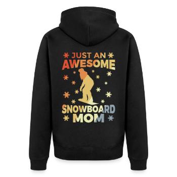 Snowboard Mutter - Unisex Premium Bio Zip Hoodie - Schwarz - Hinten - Nico (187cm)