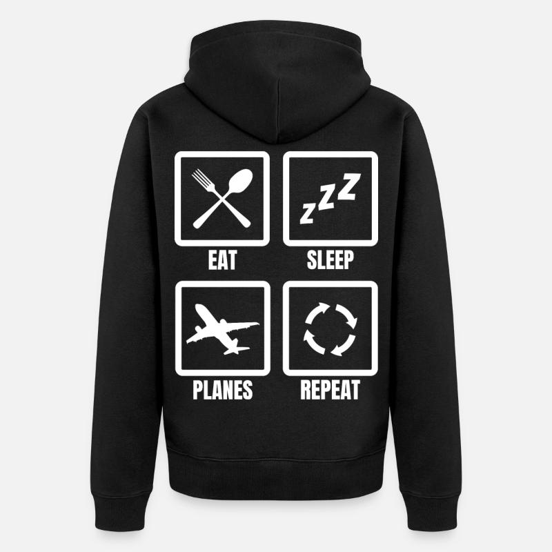Manger des plans de sommeil Répéter - Veste à capuche bio Premium Unisexe - noir
