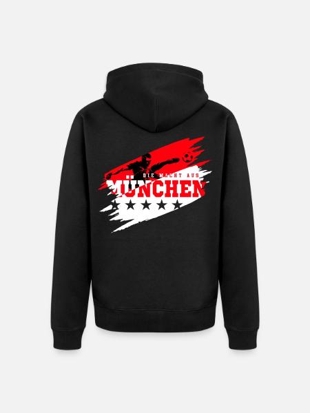 Die Macht aus München Fußball Fan - Unisex Premium Bio Zip Hoodie - Schwarz