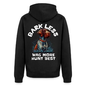 Chien de chasse, saison de chasse, passionné de chasse, ami à quatre pattes - Veste à capuche bio Premium Unisexe - noir - Dos - Nico (187cm)