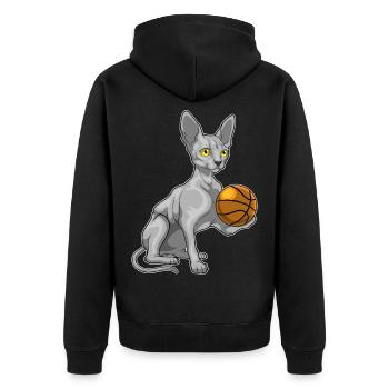 Sphinx Cat Joueur De Basket-ball Basket-ball - Veste à capuche bio Premium Unisexe - noir - Dos - Nico (187cm)