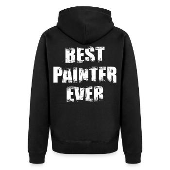 Bester Maler aller Zeiten - Unisex Premium Bio Zip Hoodie - Schwarz - Hinten - Nico (187cm)