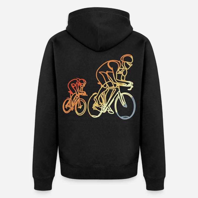 Vélo de route Style rétro - Veste à capuche bio Premium Unisexe - noir