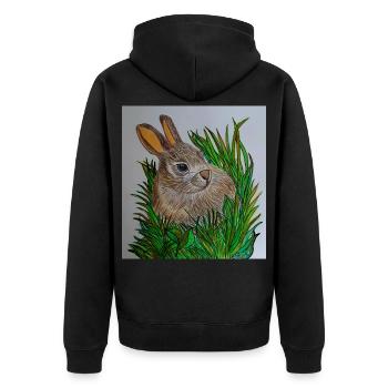 EG Bunny I Animal I Easter I Gift Idea I Holiday - Unisex Premium Organic Zip Hoodie - black - Back - Nico (187cm)