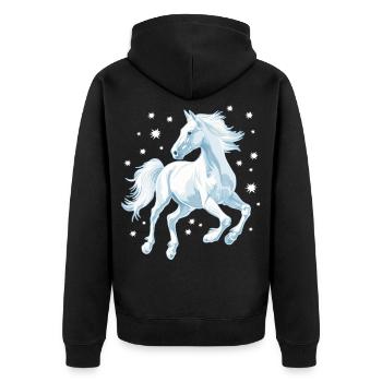 Cheval avec des étoiles - Veste à capuche bio Premium Unisexe - noir - Dos - Nico (187cm)