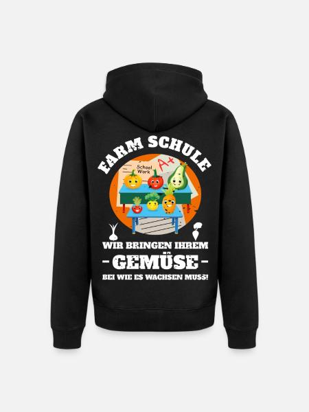 Ferme-école de légumes - Veste à capuche bio Premium Unisexe - noir