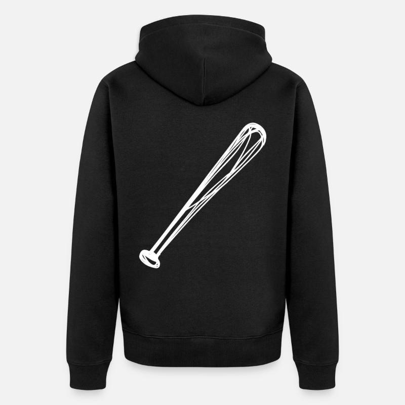 Dessin de batte de baseball - Veste à capuche bio Premium Unisexe - noir