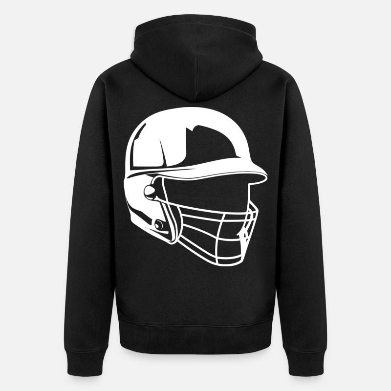 Dessin de casque de baseball - Veste à capuche bio Premium Unisexe - noir