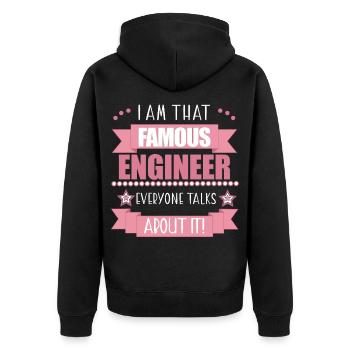 Engineer Profession Ladies Gift - Unisex Premium Organic Zip Hoodie - black - Back - Nico (187cm)
