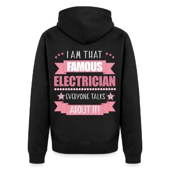 Electrician Profession Ladies Gift - Unisex Premium Organic Zip Hoodie - black - Back - Nico (187cm)