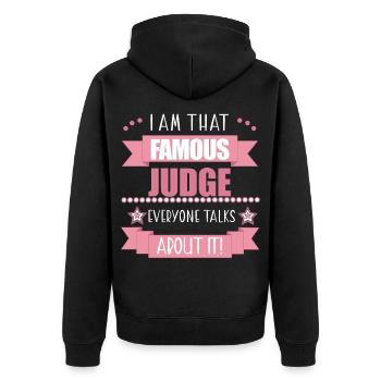 Richterin Beruf Damen Geschenk - Unisex Premium Bio Zip Hoodie - Schwarz - Hinten - Nico (187cm)