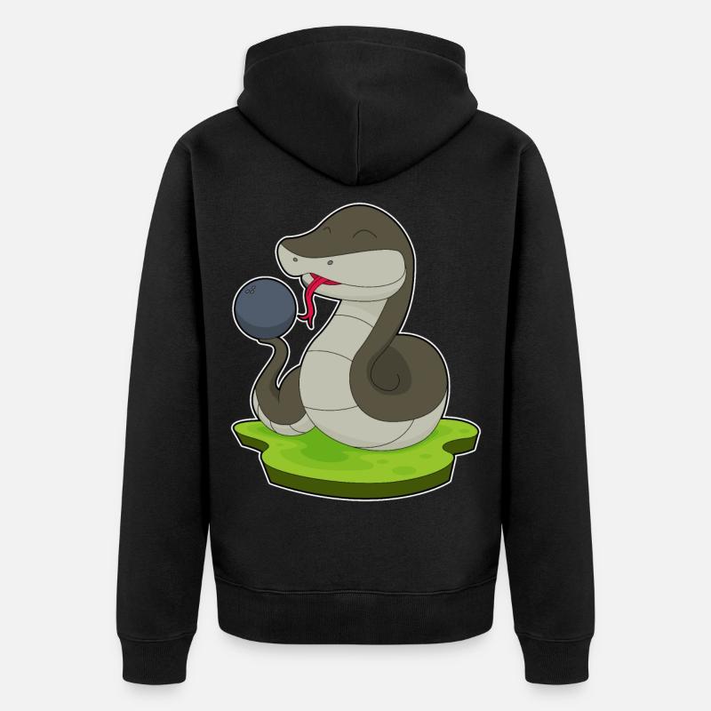 Snake Bowling Boule de bowling - Veste à capuche bio Premium Unisexe - noir