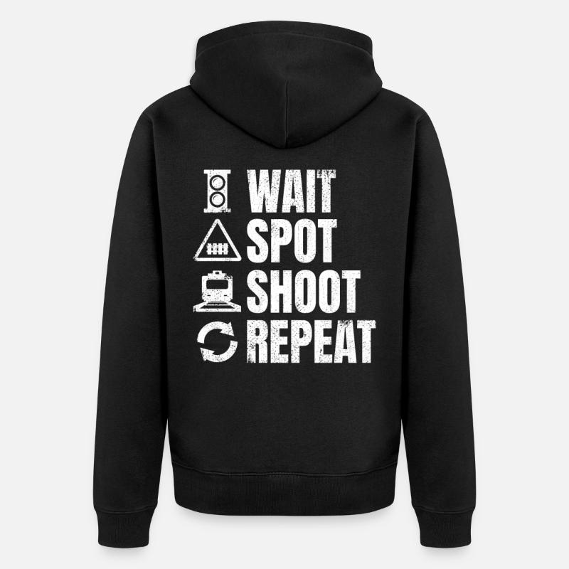 Trainspotter Zeitplan - Unisex Premium Bio Zip Hoodie - Schwarz