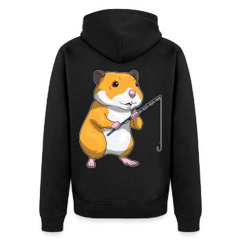 Canne à pêche Hamster Pêcheur Canne à pêche - Veste à capuche bio Premium Unisexe - noir - Dos - Nico (187cm)