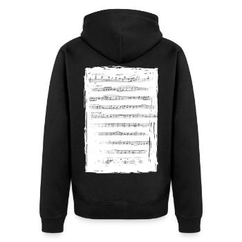 Sheet of music - Unisex Premium Organic Zip Hoodie - black - Back - Nico (187cm)