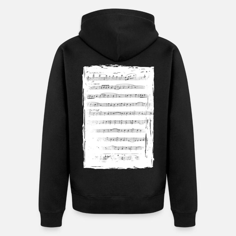 Partition de musique - Veste à capuche bio Premium Unisexe - noir