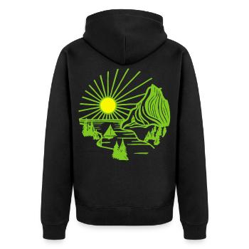 Paysage de vacances (vert) - Veste à capuche bio Premium Unisexe - noir - Dos - Nico (187cm)
