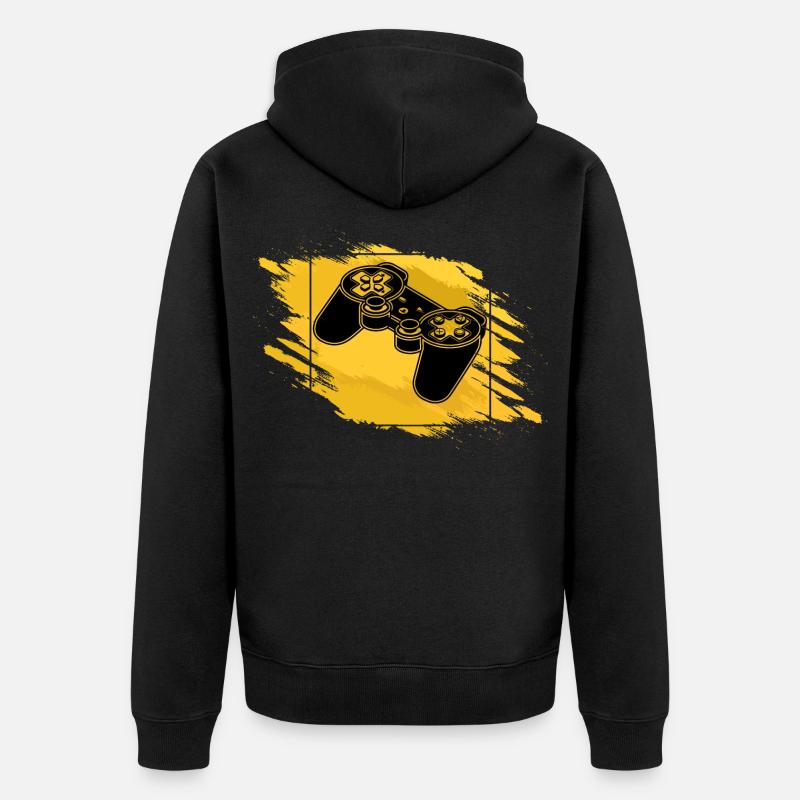 Gaming Controller Retro - Unisex Premium Bio Zip Hoodie - Schwarz