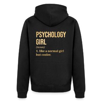 Psychology Psychology Psychology - Unisex Premium Organic Zip Hoodie - black - Back - Nico (187cm)
