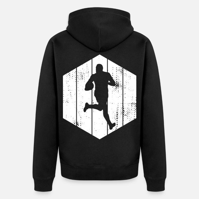 Dessin de rugby - Veste à capuche bio Premium Unisexe - noir