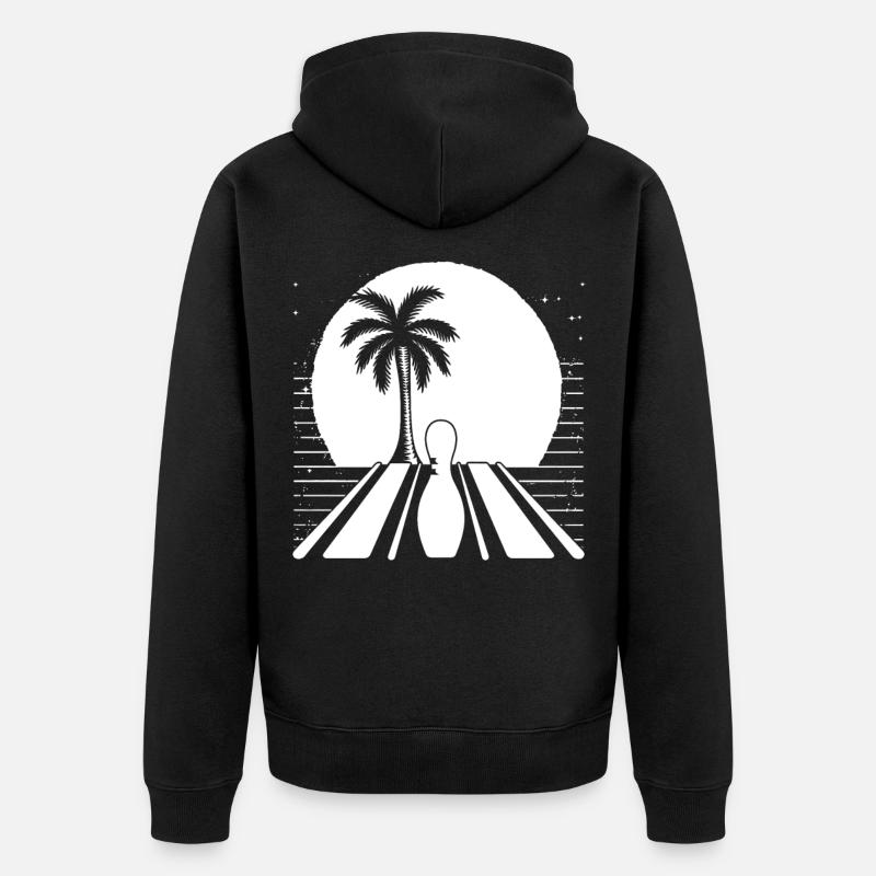 Graphismes de bowling - Veste à capuche bio Premium Unisexe - noir