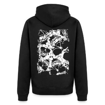Fierce Skull - Unisex Premium Organic Zip Hoodie - black - Back - Nico (187cm)