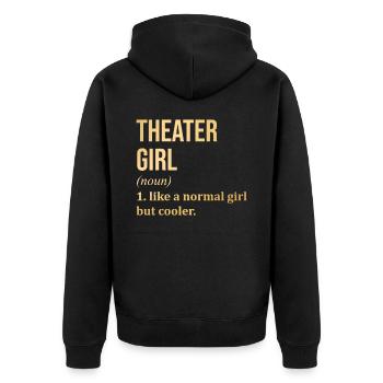 Theater Theater Theater - Unisex Premium Bio Zip Hoodie - Schwarz - Hinten - Nico (187cm)