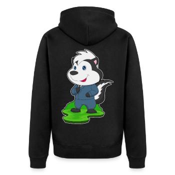 Stinktier Bräutigam Anzug Hochzeit - Unisex Premium Bio Zip Hoodie - Schwarz - Hinten - Nico (187cm)