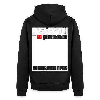 60. Geburtstag Mann Frau 60 Jahre Lustig Geschenk - Unisex Premium Bio Zip Hoodie - Schwarz - Hinten - Nico (187cm)
