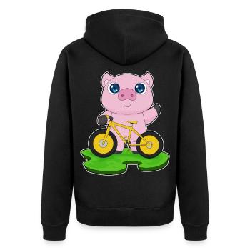 Vélo de cochon - Veste à capuche bio Premium Unisexe - noir - Dos - Nico (187cm)
