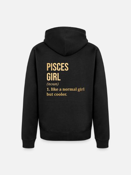 Pisces - Unisex Premium Organic Zip Hoodie - black