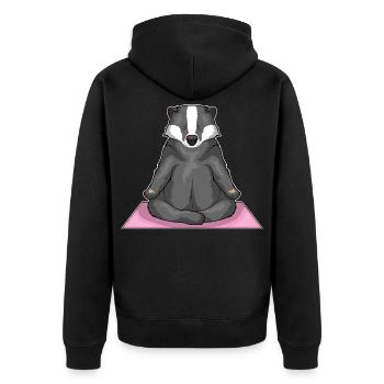 Badger Yoga Fitness Meditation - Veste à capuche bio Premium Unisexe - noir - Dos - Nico (187cm)