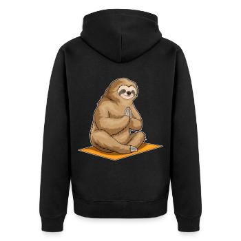 Méditation de fitness au yoga paresseux - Veste à capuche bio Premium Unisexe - noir - Dos - Nico (187cm)