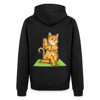 Gymnastique de fitness yoga pour chats - Veste à capuche bio Premium Unisexe - noir - Dos - Nico (187cm)