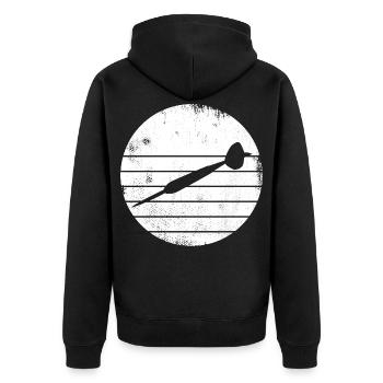 Dart Sketch - Unisex Premium Organic Zip Hoodie - black - Back - Nico (187cm)