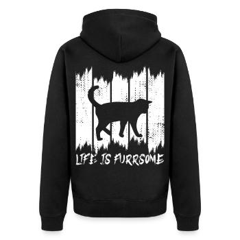 La vie est furreuse - Veste à capuche bio Premium Unisexe - noir - Dos - Nico (187cm)
