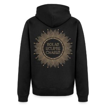 Solar eclipse chaser - Unisex Premium Organic Zip Hoodie - black - Back - Nico (187cm)