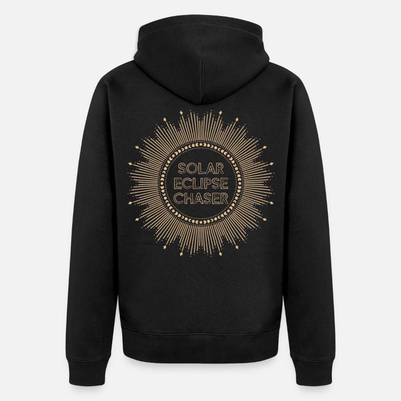 Solar eclipse chaser - Unisex Premium Bio Zip Hoodie - Schwarz