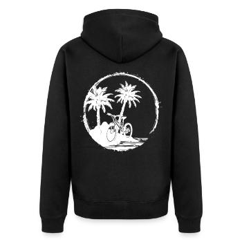 Graphique cycliste - Veste à capuche bio Premium Unisexe - noir - Dos - Nico (187cm)